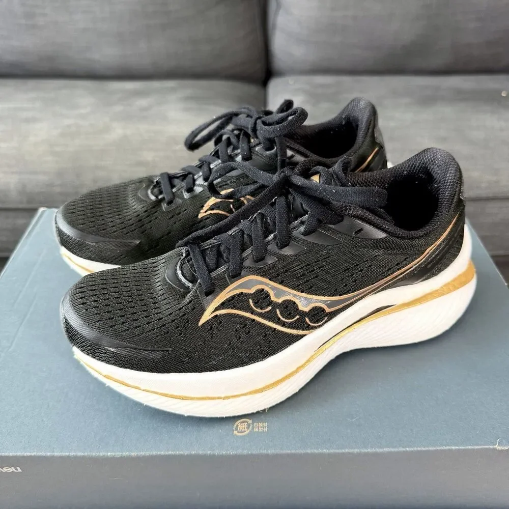 Saucony Endorphin Speed 3 Black Goldstruck Running Shoes Women's Size 7.5